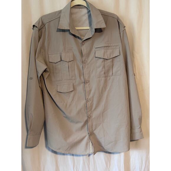 Men's Small Nylon Spandex Outdoor Shirt UPF 40+ Long Sleeve Gray - Picture 1 of 10
